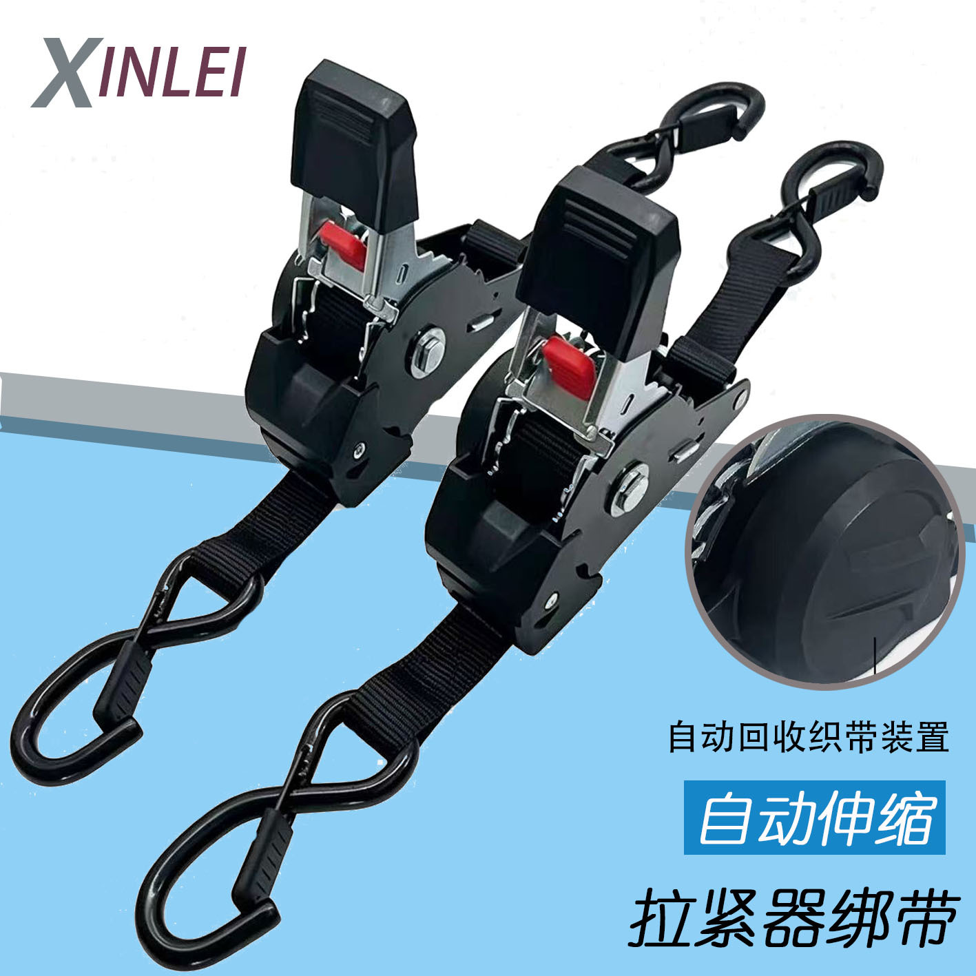 6cm Wide ratchet tensioner wholesale polypropylene double hook bundler cargo binding strap tensioner rope