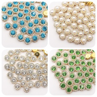 Direct sales of sun flower support round double-layer flower diamonds DIY bow shoes and bags clothing accessories and accessories claw diamonds