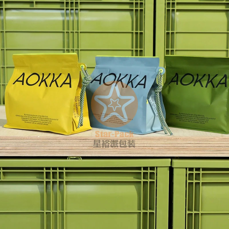 精美新品AOKKA自封咖啡铝箔袋平底拉链袋