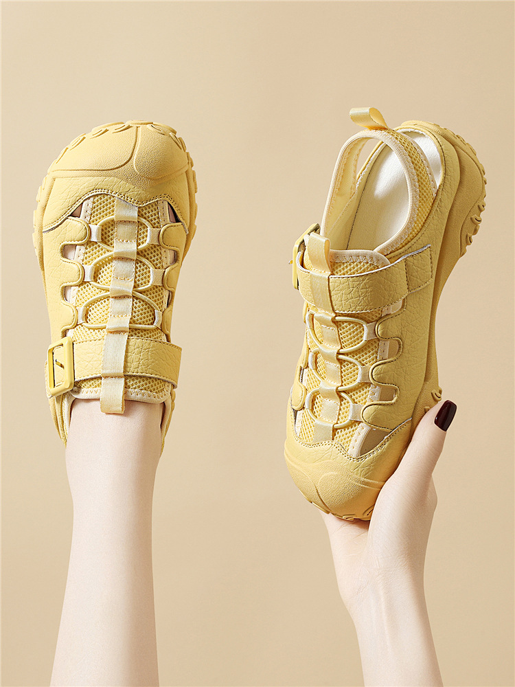 Dép sandal nữ đế dày quai dệt kiểu La Mã, gót thấp 2-5 cm — JST 7173 gót lạc đà cao 2, JST 1988 gót đen cao 3.5, JST 1988 trà sữa gót cao 3.5, JST 7189 gót vàng cao 3