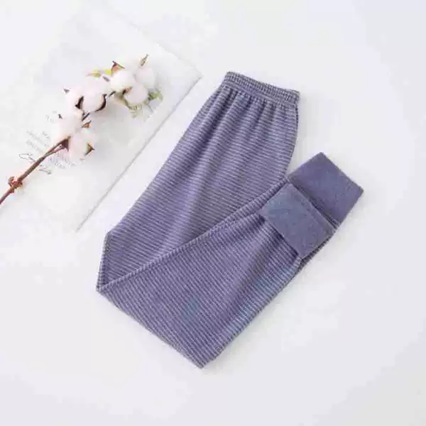 Striped thermal pants hidden green