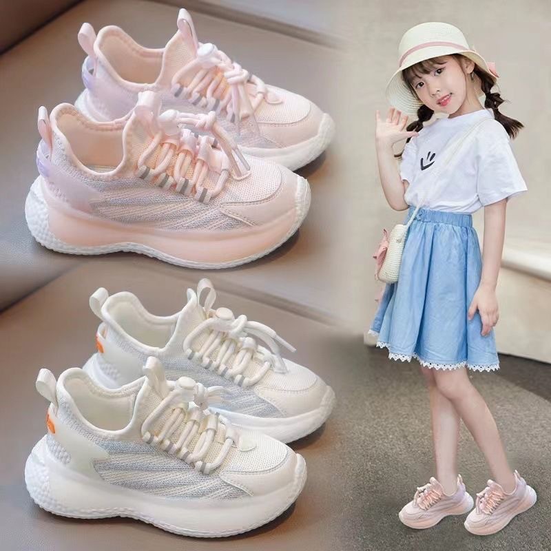 Girls' Soft-soled Coconut Shoes Casual Shoes Non-slip sneaker Fly-woven Shoes Boys Spring New Outgoing Spring Breathable Shoes