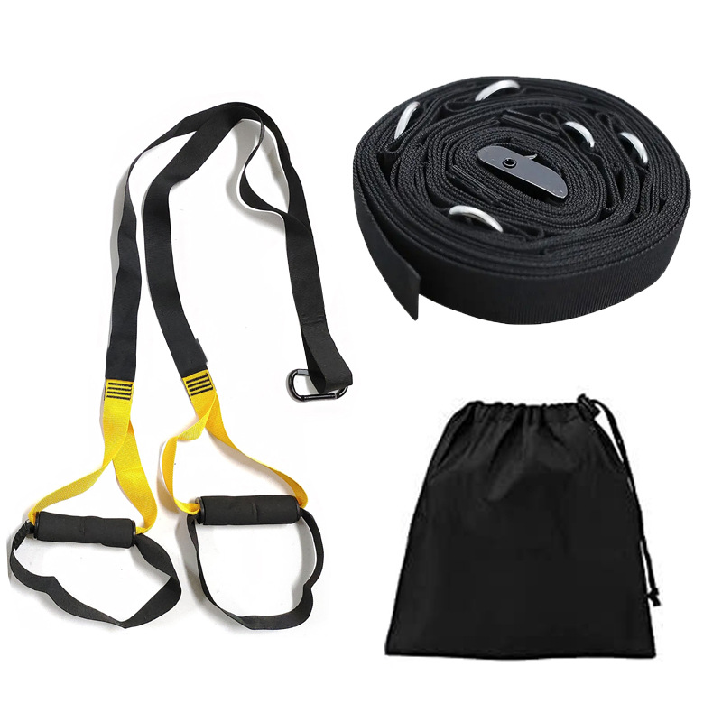 5,1 m sin instalación, resistencia, entrenamiento de suspensión de cuerda de tracción de fitness, accesorios, clip de puerta, hebilla de puerta de múltiples etapas, cinturón de anclaje de puerta