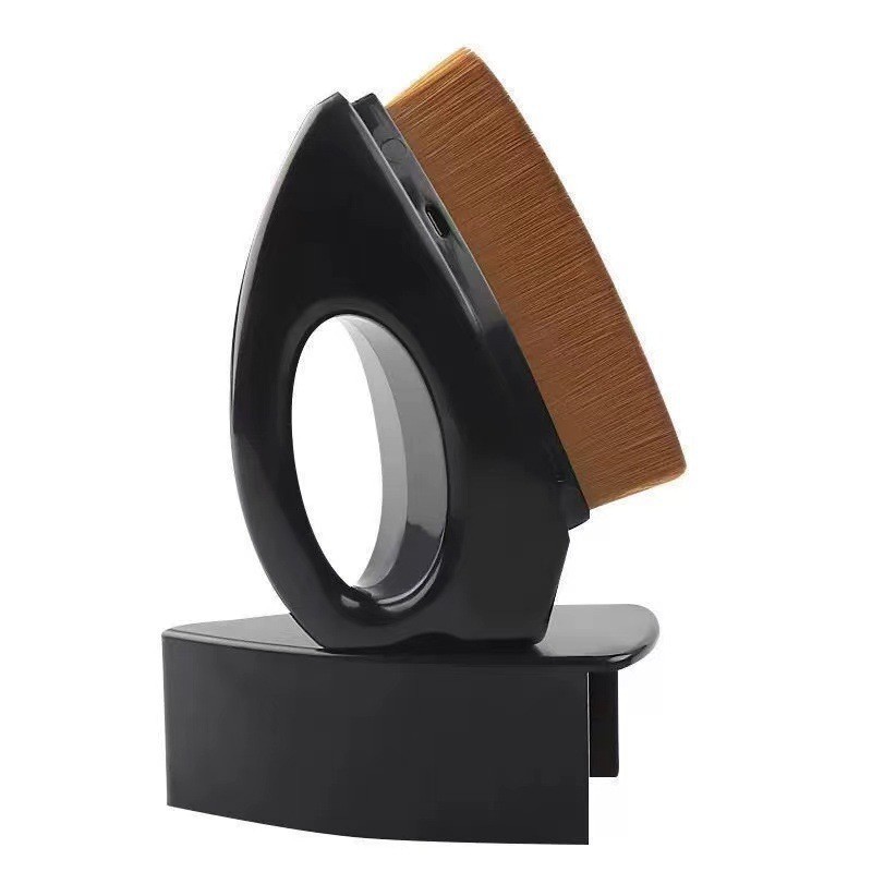 Cepillo de polvo de manicura cepillo triangular cepillo de limpieza pequeño hierro base cepillo con cubierta de diez mil maó Wen jugar cepillo herramienta de manicura cepillo