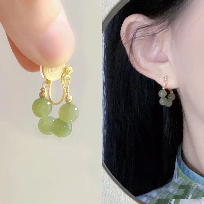 Los pendientes suaves del temperamento de Qingqingzi sin diseño femenino perforado del nicho estilo antiguo pendientes del todo-fósforo estilo chino Retro