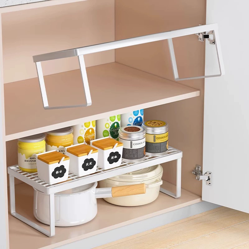 Kitchen Cabinet Shelf Organizer Rack, Multi-Size Desktop & Cabinet Storage