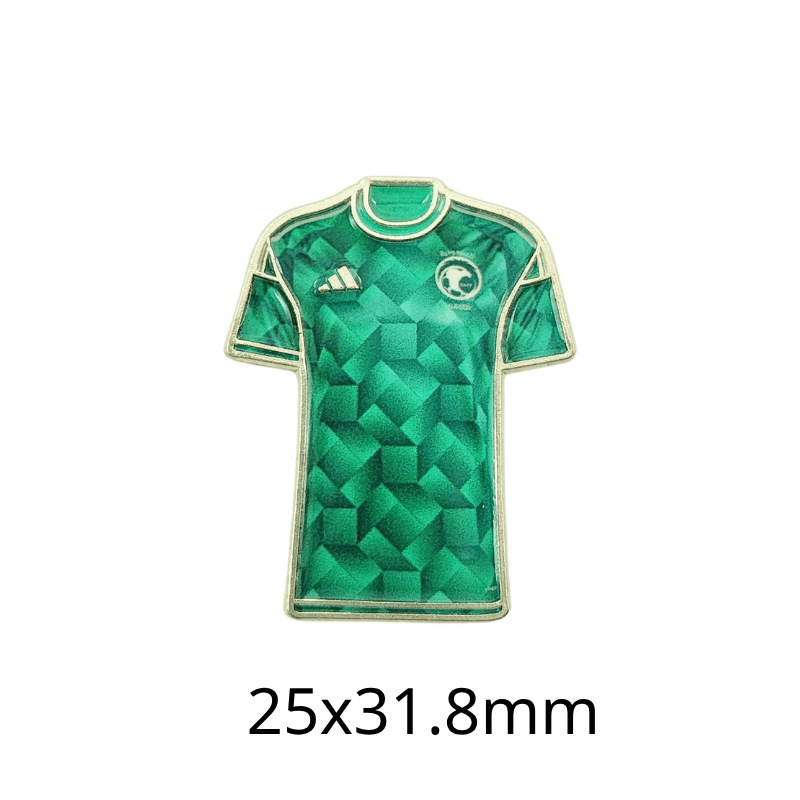 Fabricante personalizado Champions League World Cup Football Super Star Metal Insignia Imagen de dibujos animados Etiqueta del teléfono móvil Insignia Regalo