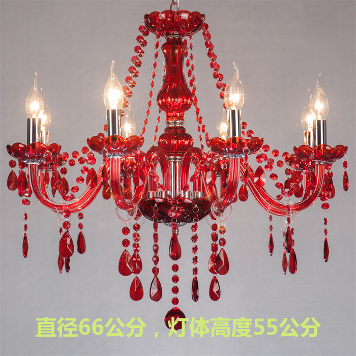 10 + 5 falso 2 capas araña de cristal rojo doble capa 15 cabezas araña de cristal rojo vela luz adecuada para boda KTV