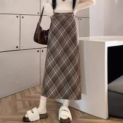 College style mid-length plaid skirt tight hot girl style pure and luxurious style slim and age-reducing skirt
