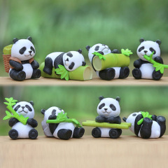 ファッションパンダの赤ちゃんの手作りブラインドボックスの創意的なデスクトップの車の装飾品の置物の学生の贈り物の人形の卸売り