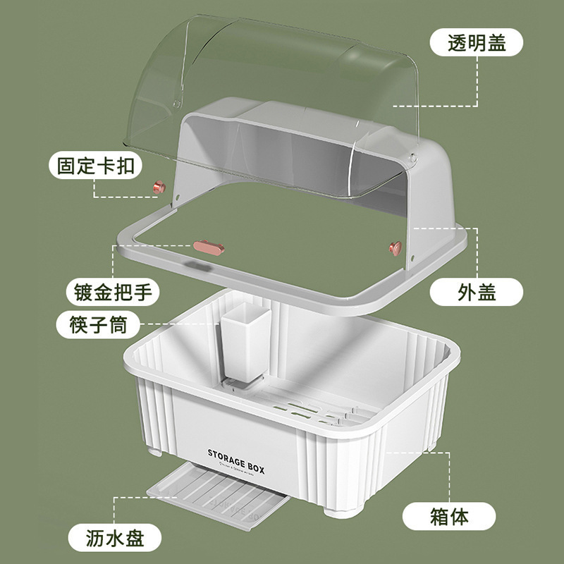 水切りボウルラック、ディッシュラック、キッチン食器収納、蓋付き収納ボックス、ゴキブリ防止、家庭用食器収納キャビネット、賃貸住宅|undefined