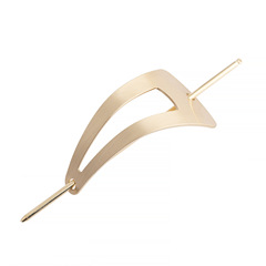 夏季外貿金屬長三角鏤空女生髮飾 金屬金色拉絲愛心髮簪跨境廠家