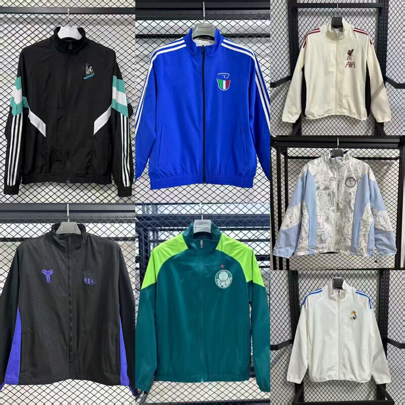 Football Fan Thin Jacket Waterproof Windproof Windbreaker Long Sleeve Real Madrid Arsenal Bayern Munich Manchester United Liverpool Home