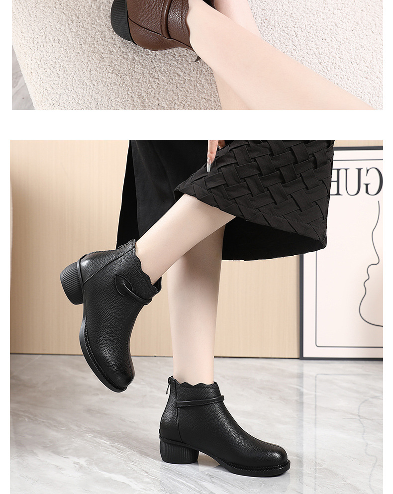 D2320 1360K BOOT CỔ THẤP NỮ JINRYUA GÓT VUÔNG PHỤC CỔ CỔ ĐIỂN GIÀY DÉP NỮ DA BÒ G04 SẢN PHẨM MỚI