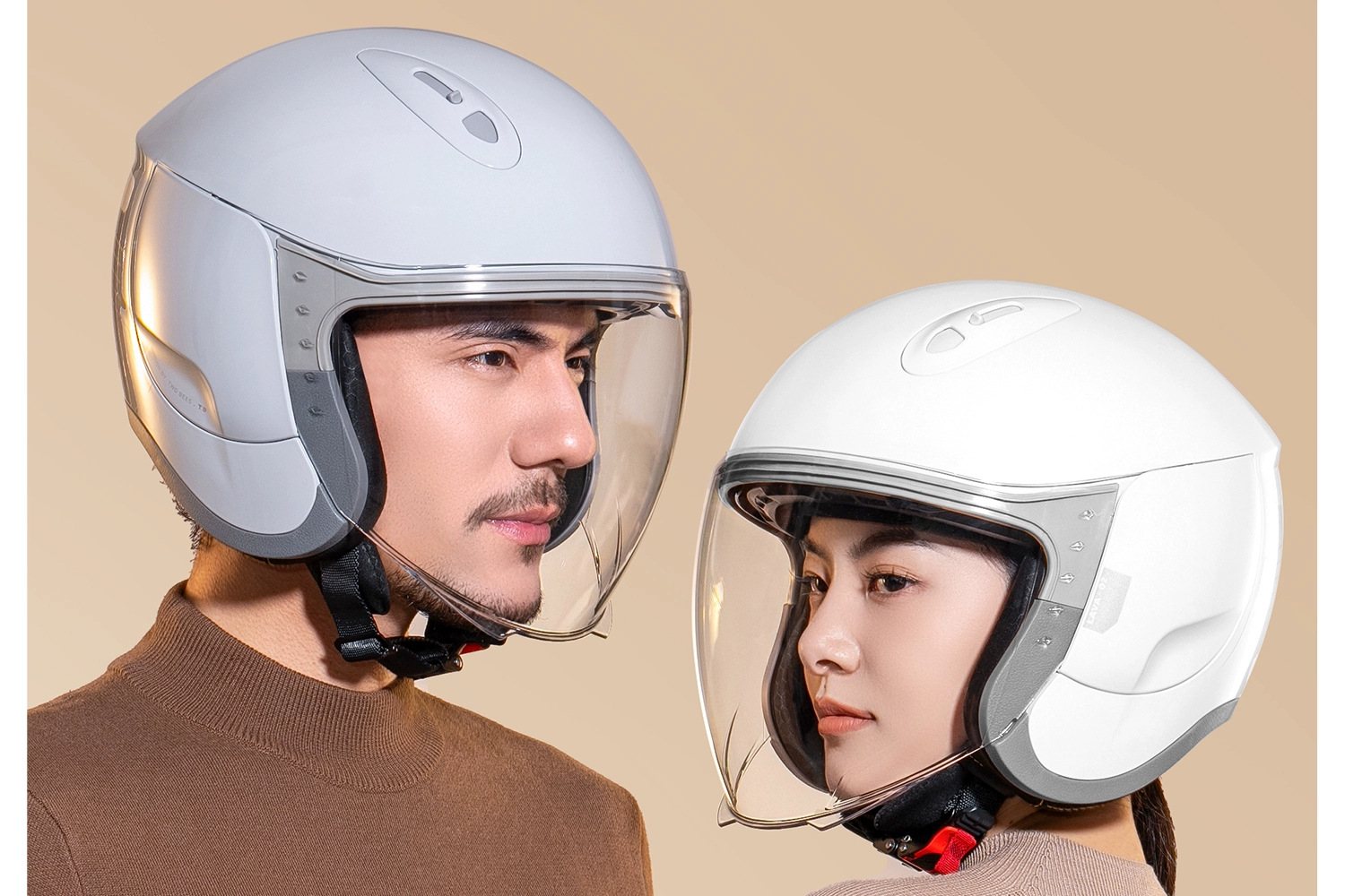 Two Little Bees 3C Certified Electric Motorcycle Helmets Winter 3/4 Helmet Safety Helmet Corporate Purchasing Gifts