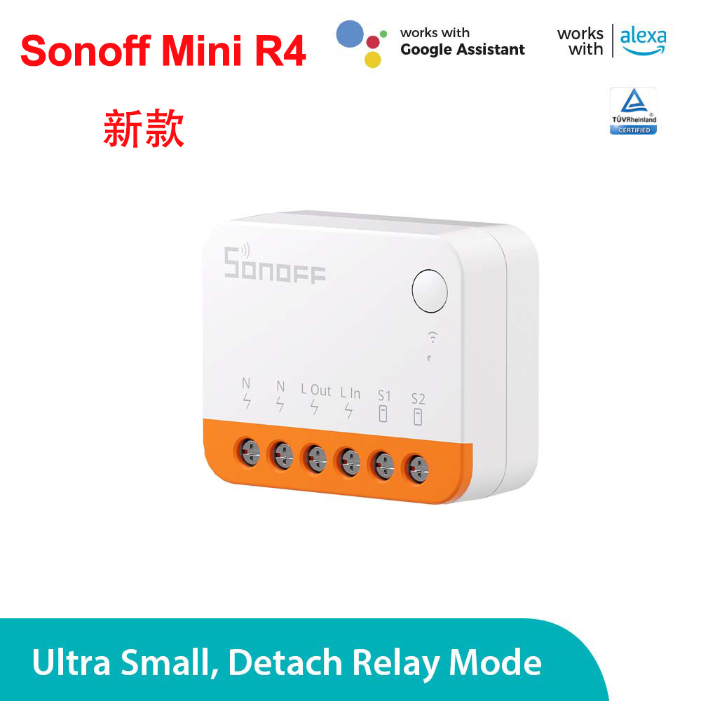 Sonoff Mini R4 WIFi智能开关模块双控远程定时智能通断器易微联
