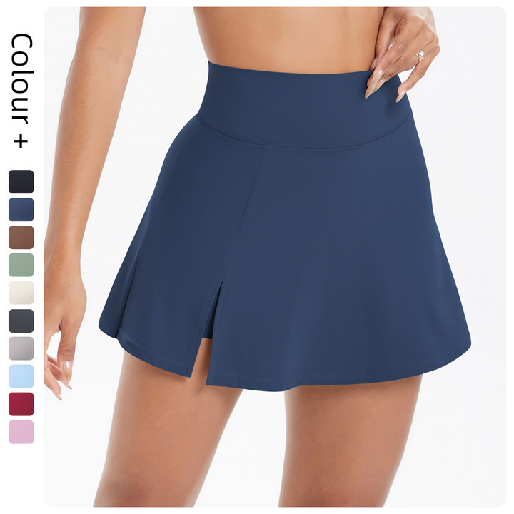 European and American Cross-Border Outdoor High-Waisted Tennis Skirt Breathable Yoga Nude Tennis Clothing Running Sports Fitness Clothing for Women