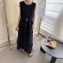 无袖夏季2025黑色连衣裙子