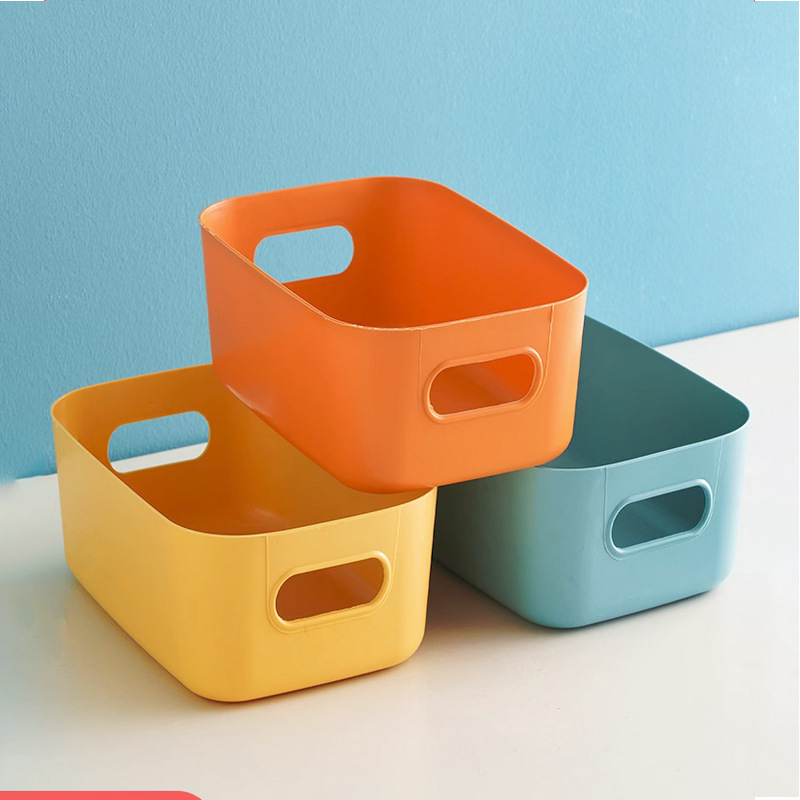 Storage basket imported from Japan, plastic snack storage basket, kitchen desktop colorful portable storage basket