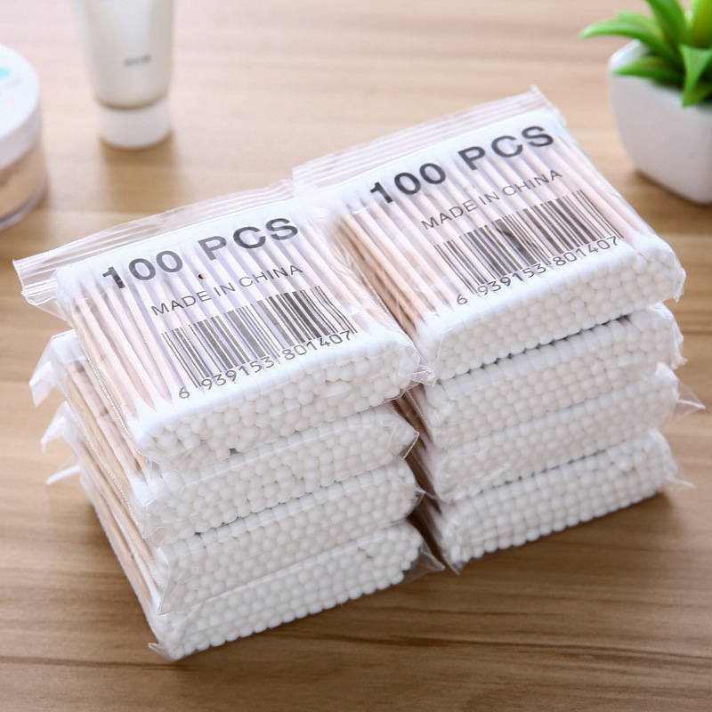 Disposable double-sided cotton swabs