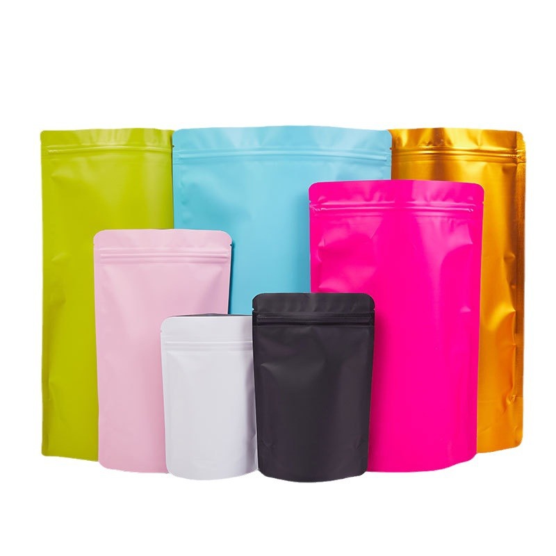 Color auto-Sellado bolsa de papel de aluminio esmerilado auto-permanente bolsa de alimentos de té bolsa sellada cebo de pescado en polvo bolsa de embalaje de plástico
