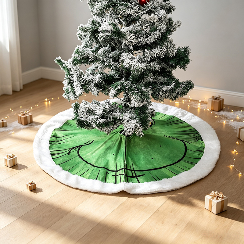 Comercio exterior transfronterizo nueva falda de árbol de Navidad copo de nieve alce felpa delantal de árbol de Navidad falda de árbol de Navidad decoraciones