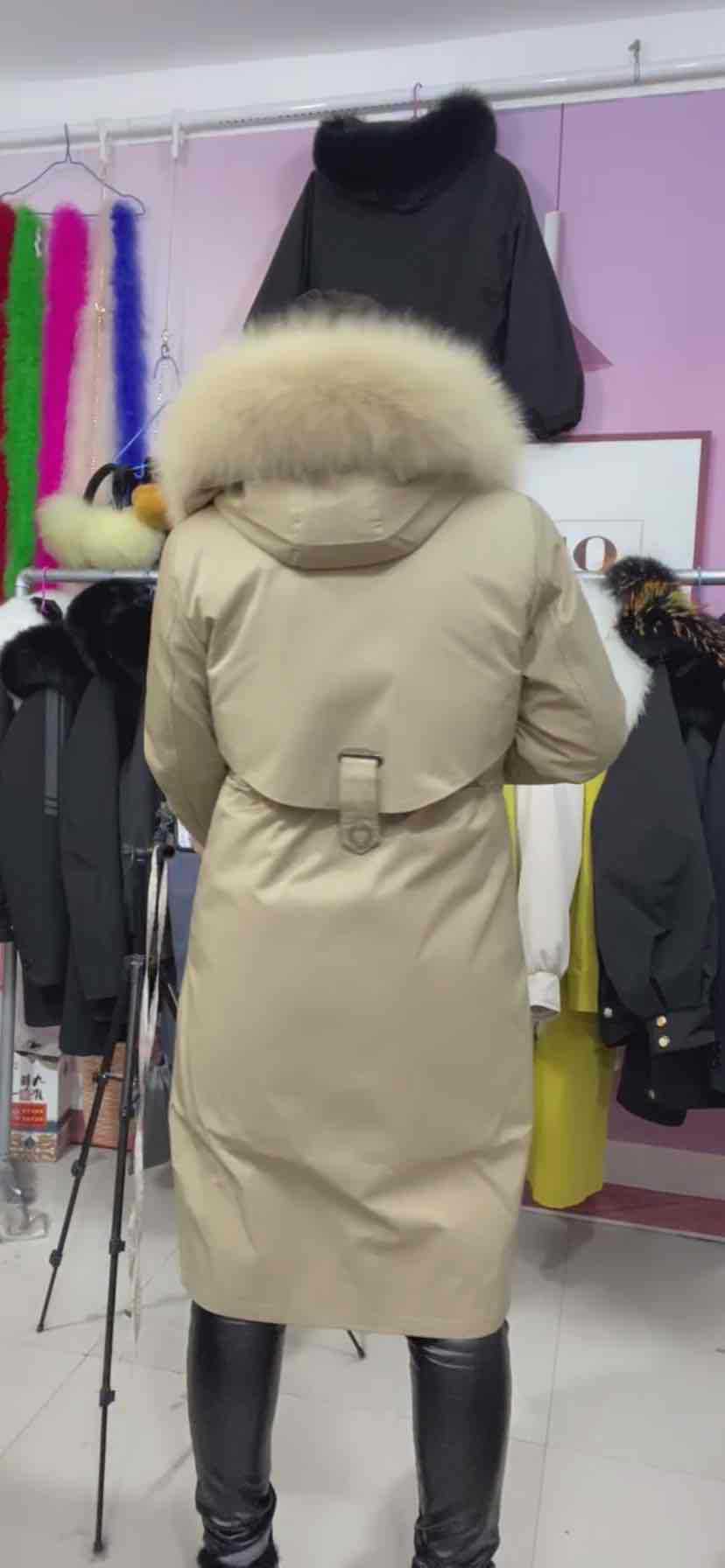 長款皮草派克服