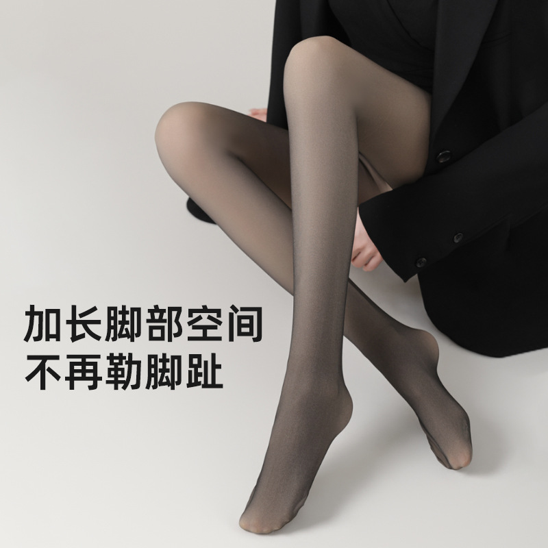 Una sola seda negra, agua, medias de piel transparentes primavera-verano 2025, medias de piel negra de alta elasticidad, medias de piel descalzadas, stock