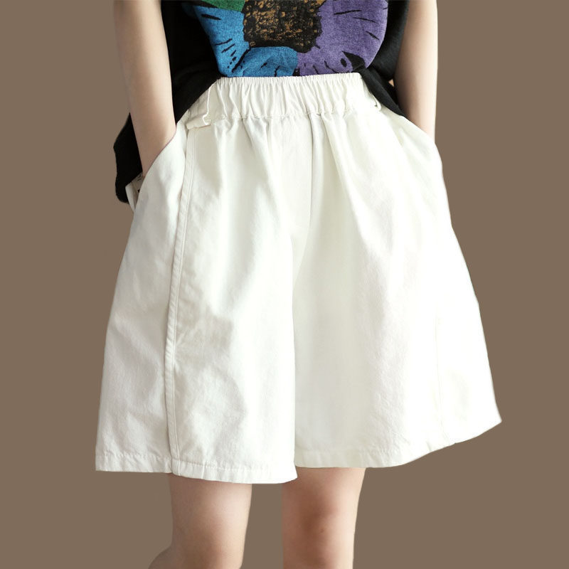 Japanese-Style Summer Simple Loose Shorts, Summer Solid Color Versatile Cotton Twill Comfortable Casual Slimming Wide-Leg Pants for Women Japanese-Style Summer Simple Loose Shorts, Summer Solid Color Versatile Cotton Twill Comfortable Casual Slimming Wide-Leg Pants for Women