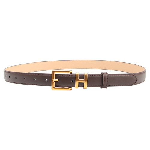 New retro alloy letter buckle belt for women ins style trendy all-match jeans with simple all-match belt