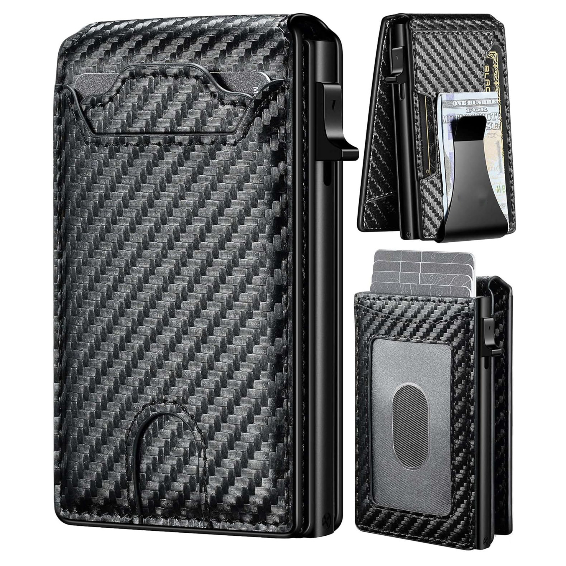 Amazon multi-tarjeta cartera RIFD anti-robo cepillo de cuero bolso de dólares de cuero cartera de negocios para hombres