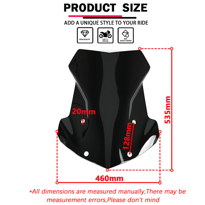 Suitable for BMW R1200GS R1250GS ADV water bird modified front windshield raised windshield deflector