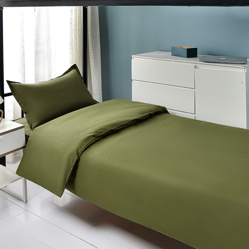 Juego de sábanas y funda nórdica de tres piezas, sábana ajustable de clase A, cama individual de dormitorio de algodón puro, ropa de cama escolar, ropa de cama para estudiantes