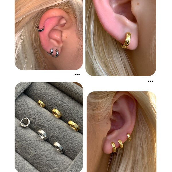 Fashionable design sophisticated small hoop earrings with diamond…