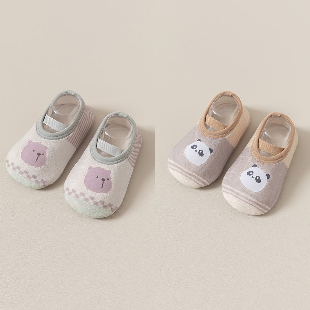 317 # Two pairs (green gray + rice color) / 6-10 months xs size is suitable for feet within 12cm