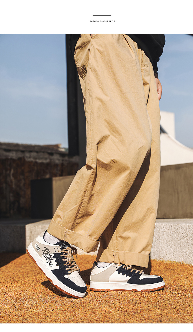 Chaussures de skate graffiti de niche de printemps 2025 pour hommes, version coréenne de la tendance, chaussures de sport décontractées à coutures rétro, chaussures pour hommes_voghion.com