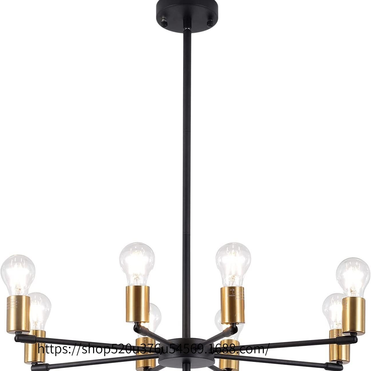 现代简约轻奢美式铁艺枝形吊灯客厅餐厅卧室灯阳台过道灯具