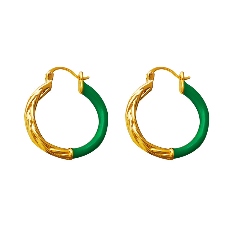 Simple Style Geometric Copper Earrings Enamel Plating Copper Earrings