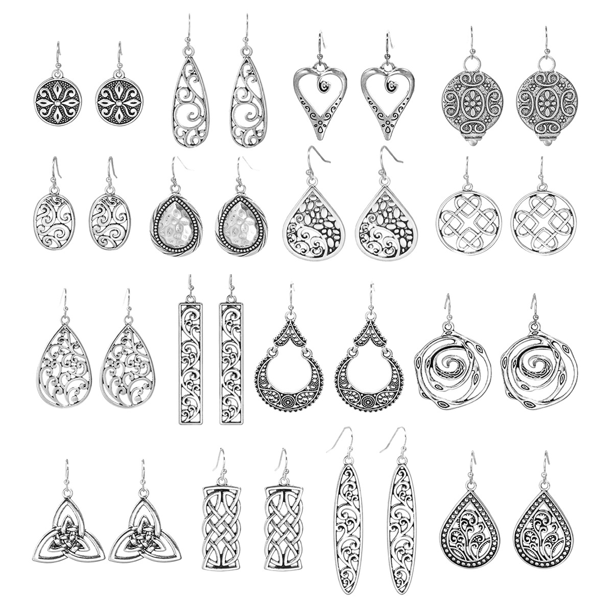 Juego de pendientes de estilo bohemio, muy vendido en el extranjero, pendientes de estilo antiguo populares en Europa y América, fabricante de joyería de Amazon al por mayor