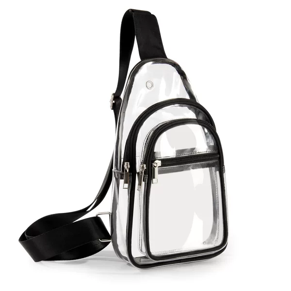 Cross-Border New Model Pvc Transparent Chest Bag for Outdoor Running and Sports, Lightweight and Simple Transparent Waterproof Crossbody Bag