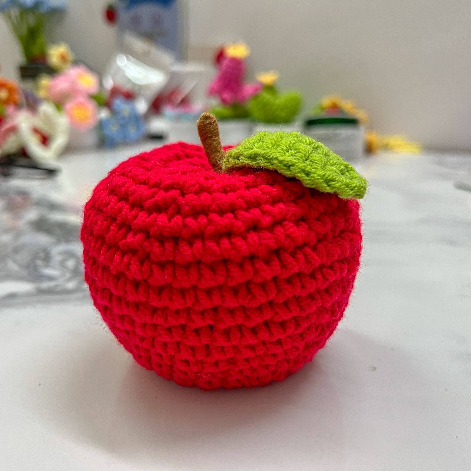 新春平安喜乐平安果纯手工钩织毛线苹果圣诞礼物成品水果外贸