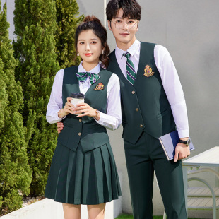 College Style Suit Vest Women's Spring and Autumn New jk Uniform Set Men's and Women's Elegant Business Wear Work Clothes