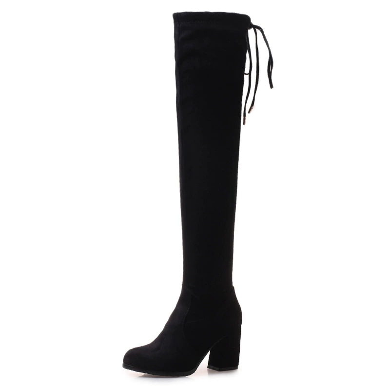 Demi-season elastic high boots, plus size, for import