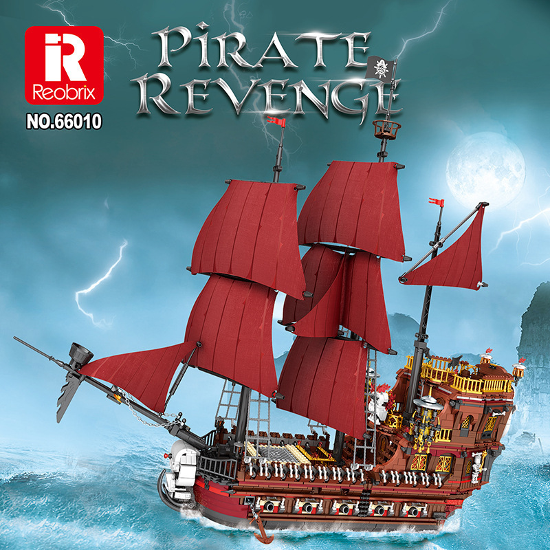 Transfronterizo 66010 - 66039 Royal Sunshine barco pirata bloque de construcción puzzle hombre y mujer ensamblar juguetes modelo de bloque