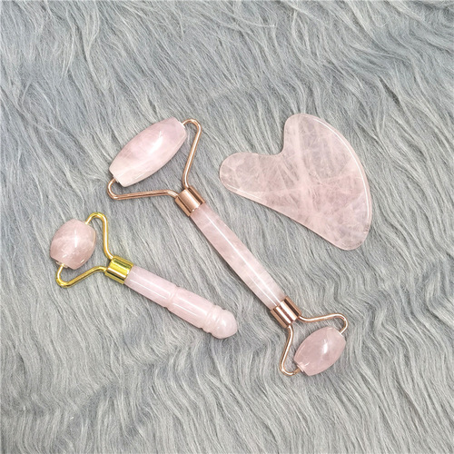 Cross-border wholesale powder crystal roller scraping single roller three-piece set powder crystal double-headed roller massager set