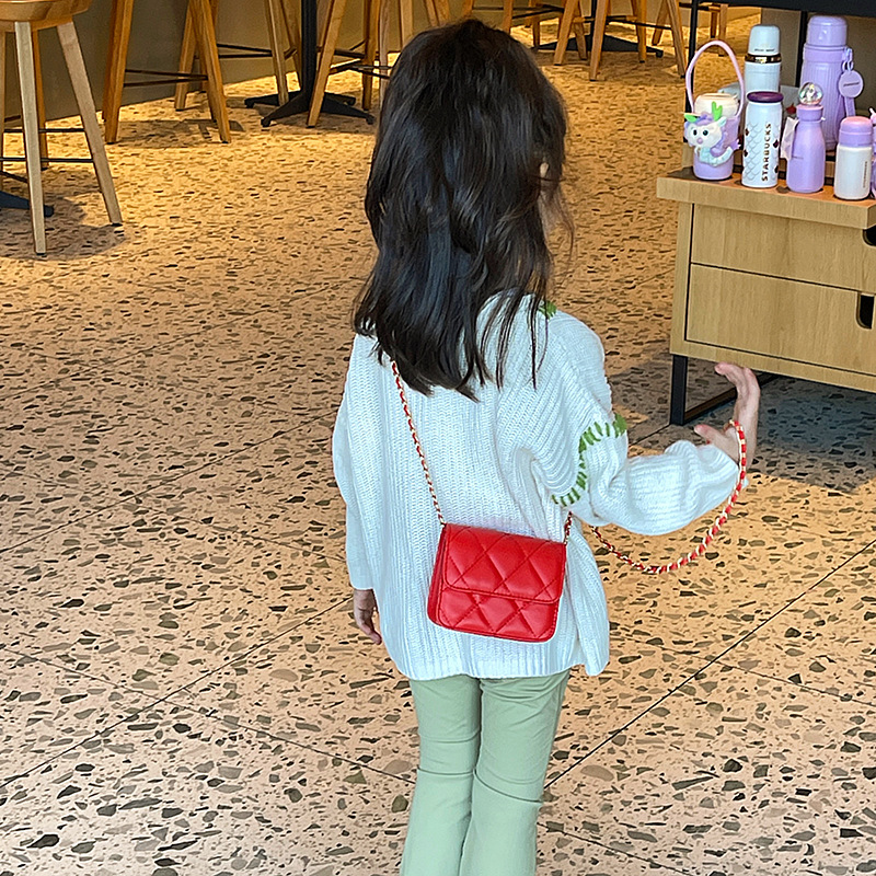 Bolso de los niños de moda del todo-fósforo de la muchacha de la cadena de moda crossbody princesa bolsa Chanel estilo de la cadena auricular monedero bolsa