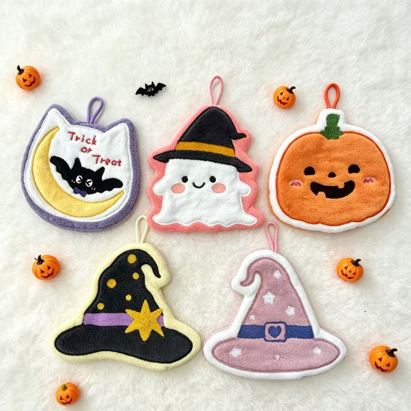 Cross-border supply of Halloween pumpkin decorative hand towels, party children's hand towels, cleaning cloths, Christmas small towels Cross-border supply of Halloween pumpkin decorative hand towels, party children's hand towels, cleaning cloths, Christmas small towels