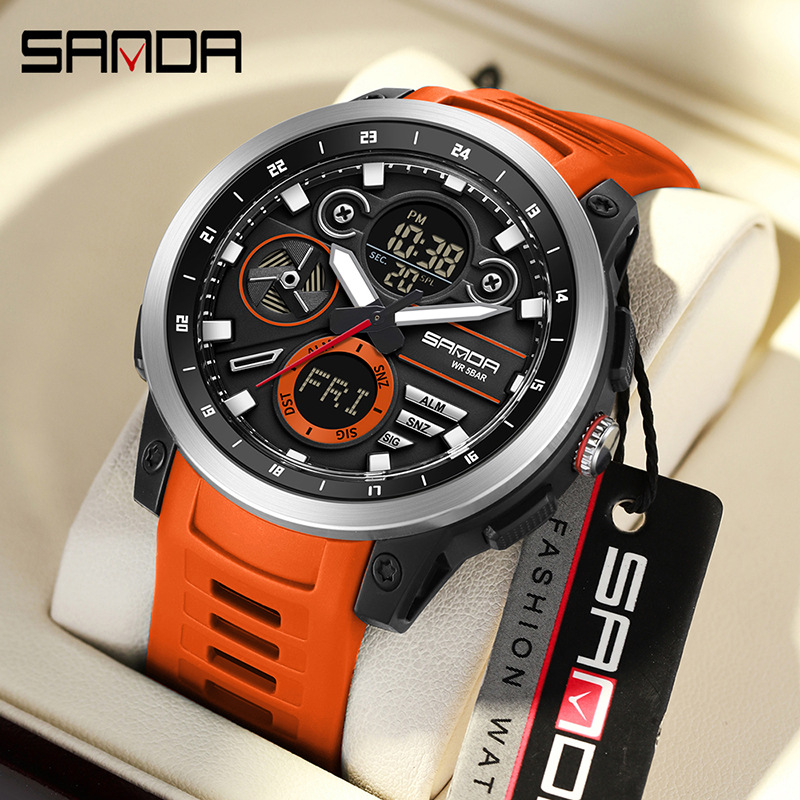 Sandda marca nuevo reloj impermeable estudiante multifunción reloj electrónico moda deportivo reloj electrónico