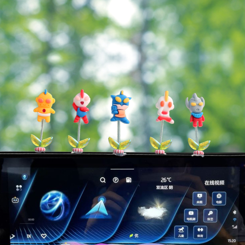 Nueva muñeca pequeña súper linda, decoración de coche, consola central de coche de dibujos animados, decoración de salida de aire acondicionado, decoración de plástico
