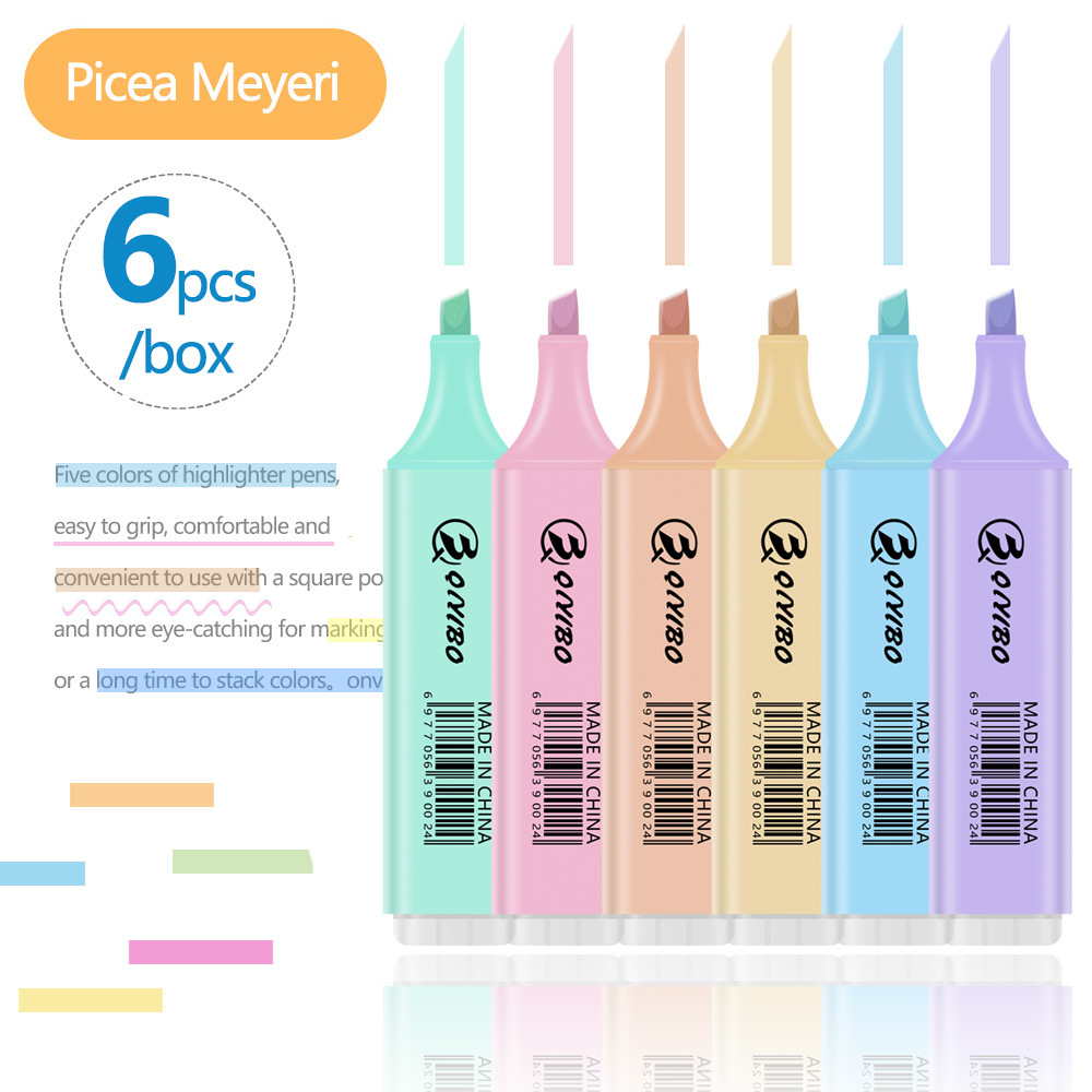 Juego de resaltadores de color macaron, marcadores clave para estudiantes de alto valor, pintura de cuentas de bricolaje, marcadores de graffiti
